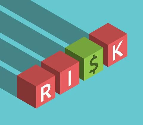 Isometric risk cubes, dollar Stock Illustration