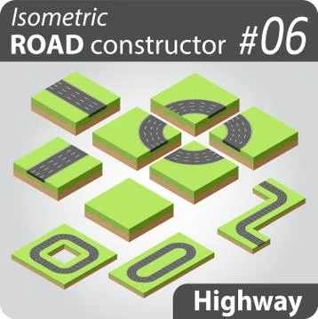 Isometric road constructor Stock Illustration