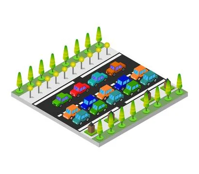 Isometric road illustrated on background Stock Illustration