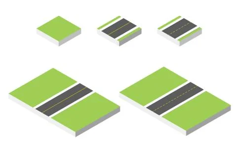 Isometric road. Vector illustration eps 10 isolated on white background Stock Illustration