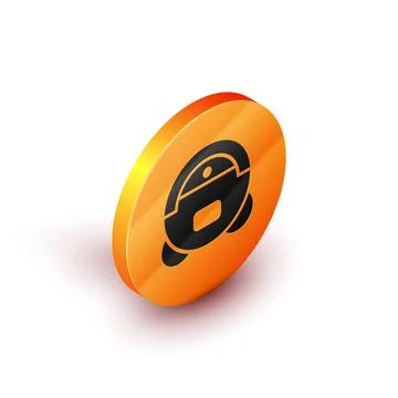 Isometric Robot vacuum cleaner icon isolated on white background. Home smart Stock Illustration