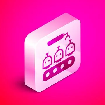 Isometric Robotic arm assemble line mechanic manufacturing factory robot Stock Illustration