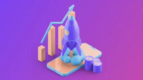 Isometric Rocket Startup Stock-Footage 158226444