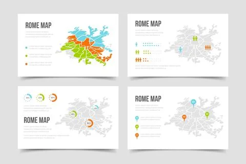 Isometric rome map infographics Stock Illustration