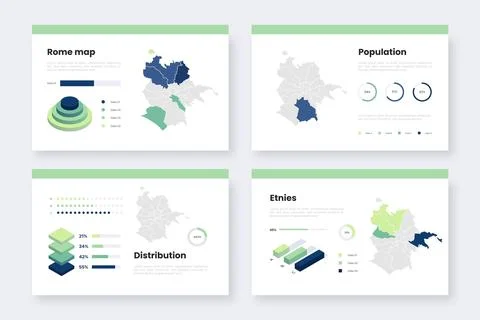 Isometric rome map information Stock Illustration