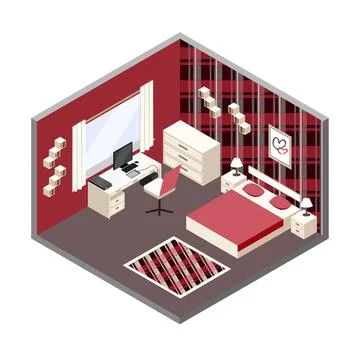Isometric room Illustrazione stock