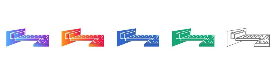 Isometric Room or Floor Section Icons Stock Illustration