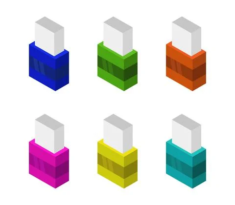 Isometric rubber illustrated on a white background Stock Illustration