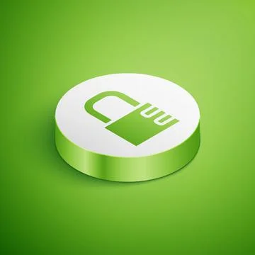 Isometric Safe combination lock icon isolated on green background. Combination Stock-Illustration