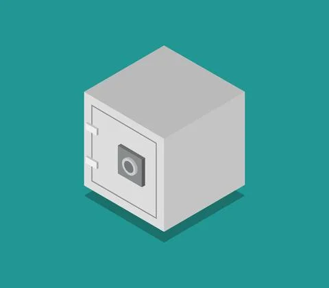 Isometric safe icon illustrated in vector on white background Stock Illustration