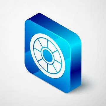 Isometric Safe icon isolated on grey background. The door safe a bank vault with 스톡 일러스트