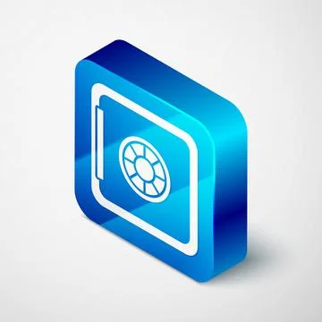 Isometric Safe icon isolated on grey background. The door safe a bank vault with イラスト素材