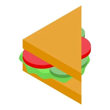 Isometric sandwich with lettuce and tomato filling Stock Illustration