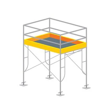 Isometric scaffolding frame 1 bay 1 lift with baseplate Stock Illustration
