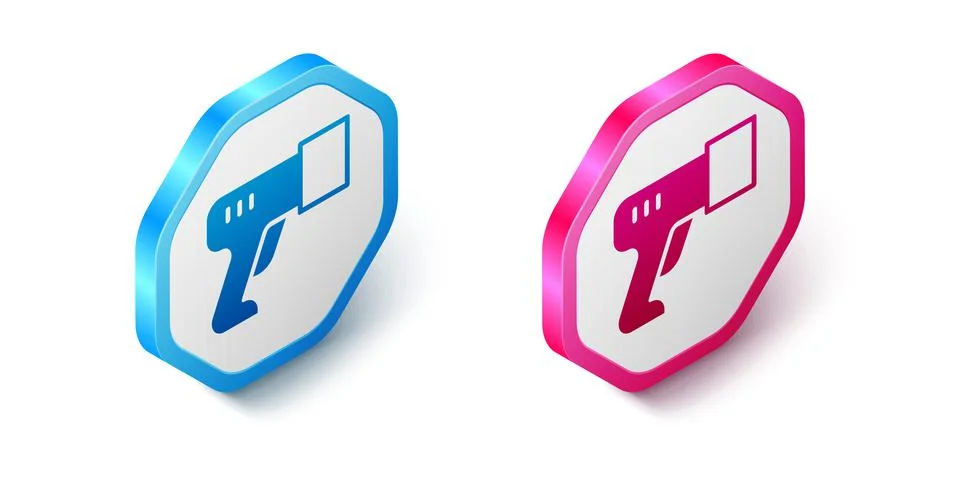 Isometric Scanner scanning bar code icon isolated on white background. Barcode Stock Illustration