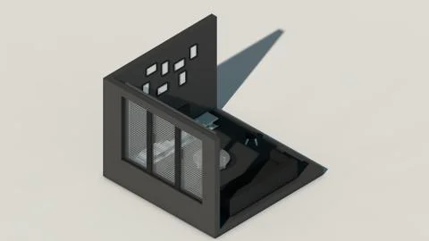 Isometric scene, 3d rendering room, amazing rendering, black and white Stock Illustration