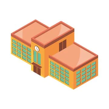 Isometric school building Stock Illustration