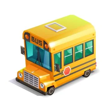 Isometric school bus Stock Illustration