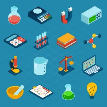 Isometric Science Icons Illustrazione stock