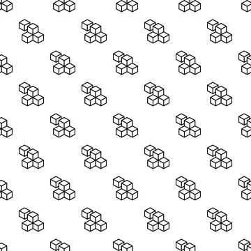 Isometric seamless cube pattern creating abstract background Stock Illustration