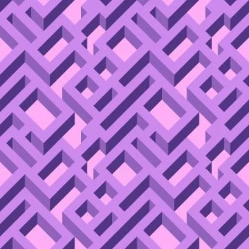 Isometric seamless maze pattern Stock Illustration
