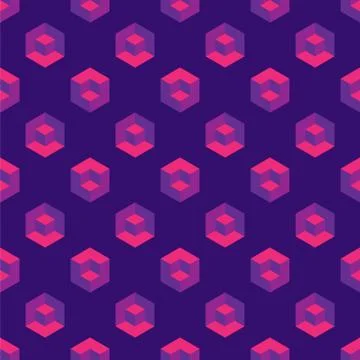 Isometric seamless pattern with optical illusion cubes. Stock Illustration
