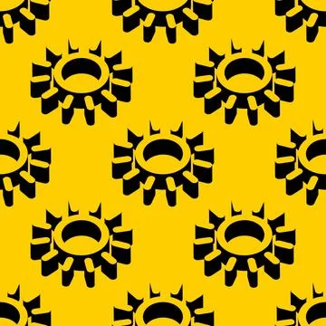 Isometric seamless vector pattern featuring stylized sun symbols Stock Illustration