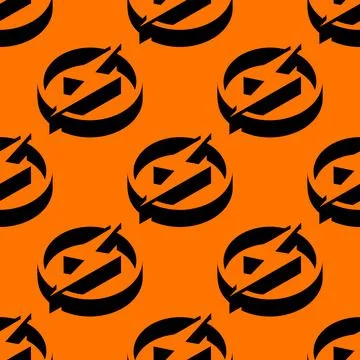 Isometric seamless vector pattern of lightning bolt signs with dynamic shadow Stock Illustration