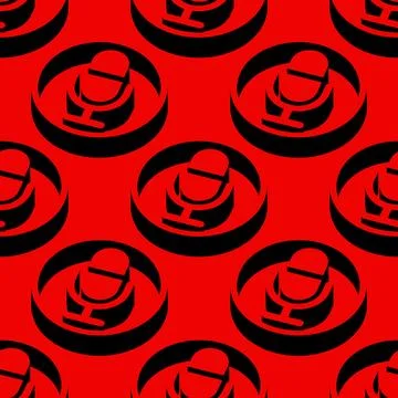 Isometric seamless vector pattern of microphone symbols in circles イラスト素材