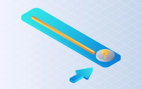 Isometric search bar on white background. Stock Illustration