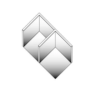 Isometric section of 3d space Stock Illustration