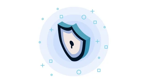 Isometric security shield motion graphic with keyhole animation for data pr.. 库存影片 333720716