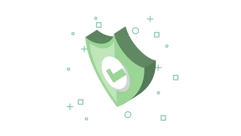 Isometric security shield motion graphic with check mark, representing digi.. Stock Footage 334521655