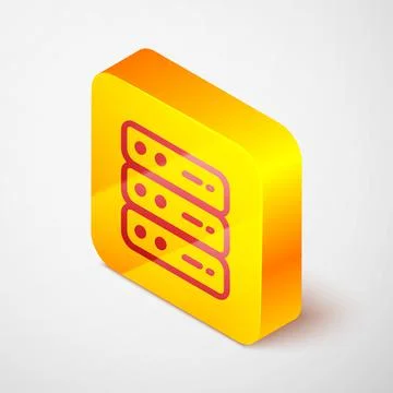 Isometric Server, Data, Web Hosting icon isolated on green background. White  Illustrazione stock