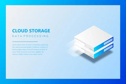 Isometric Server, Digital space, Data storage, Data center, Big Date, Wab ban イラスト素材