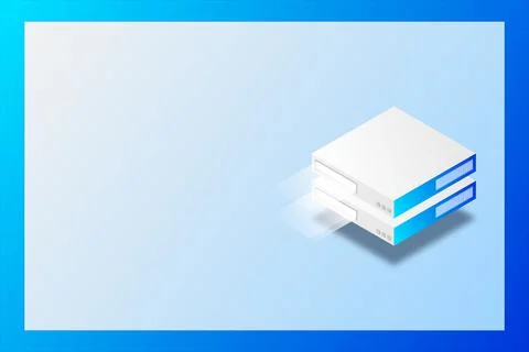 Isometric Server, Digital space, Data storage, Data center, Big Date, Wab ban イラスト素材