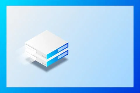 Isometric Server, Digital space, Data storage, Data center, Big Date, Wab ban 스톡 일러스트