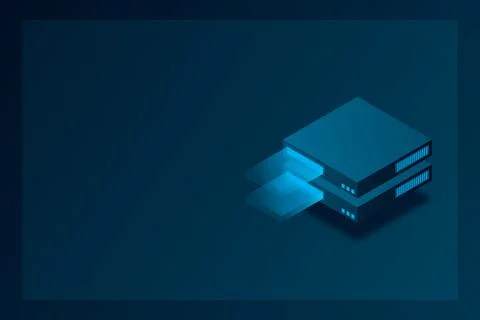 Isometric Server, Digital space, Data storage, Data center, Big Date, Wab ban イラスト素材