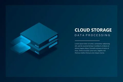 Isometric Server, Digital space, Data storage, Data center, Big Date, Wab ban 스톡 일러스트