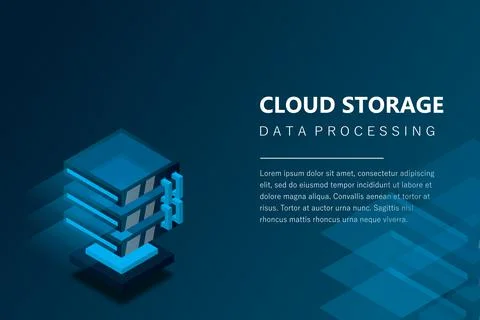 Isometric Server, Digital space, Data storage, Data center, Big Date, Wab ban 库存插图