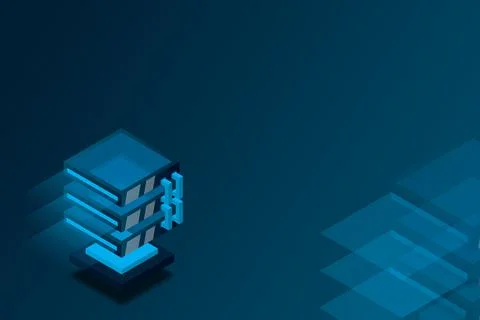 Isometric Server, Digital space, Data storage, Data center, Big Date, Wab ban イラスト素材