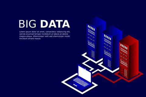 Isometric server equipment. Stock Illustration