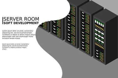 Isometric server equipment Stock Illustration