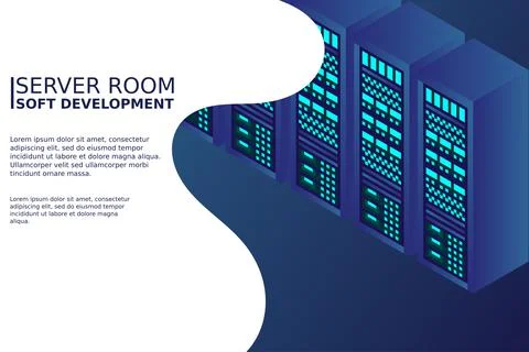 Isometric server equipment Stock Illustration