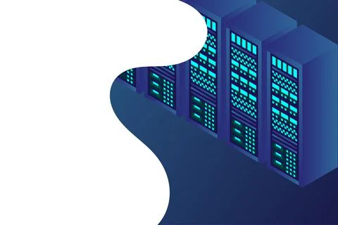 Isometric server equipment Stock Illustration