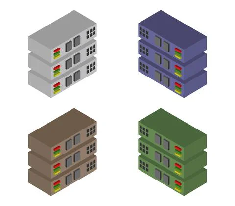 Isometric server icon illustrated in vector on white background Stock Illustration