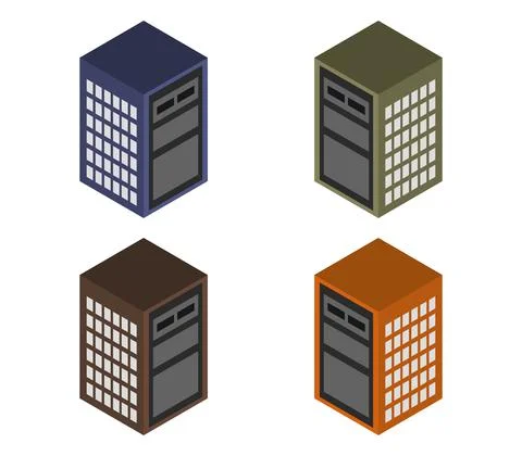 Isometric server icon illustrated in vector on white background Illustrazione stock