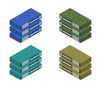 Isometric server icon illustrated in vector on white background Stockillustratie