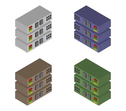 Isometric server icon illustrated in vector on white background Illustrazione stock