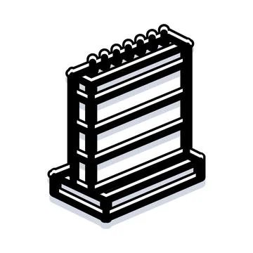 Isometric server rack cabinet for data storage イラスト素材